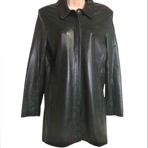 KENNETH Cole Reaction Black Buttery Leather Jacket with Waist Seam size Small